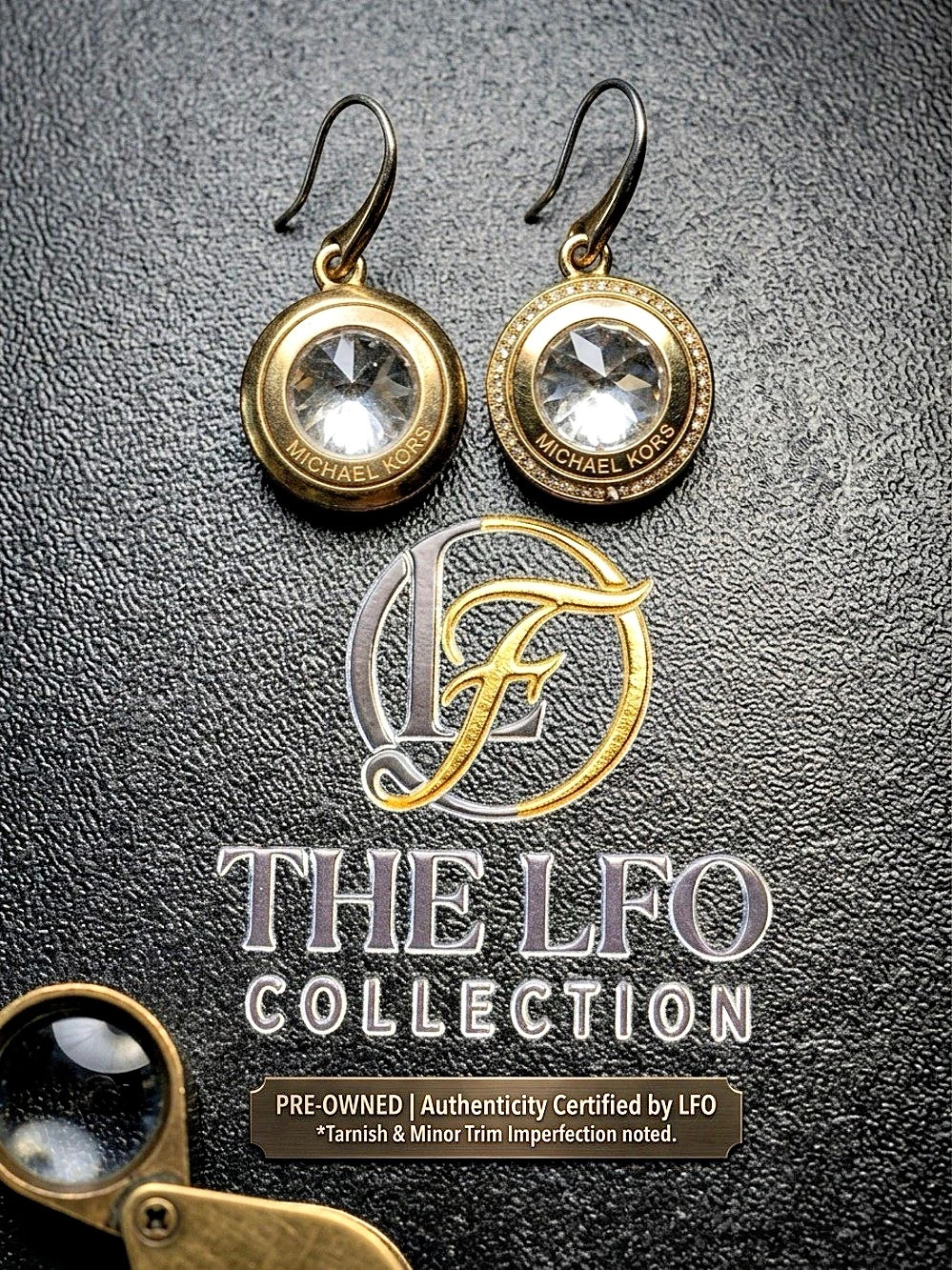 Michael Kors Crystal Drop Earrings in Gold & Clear